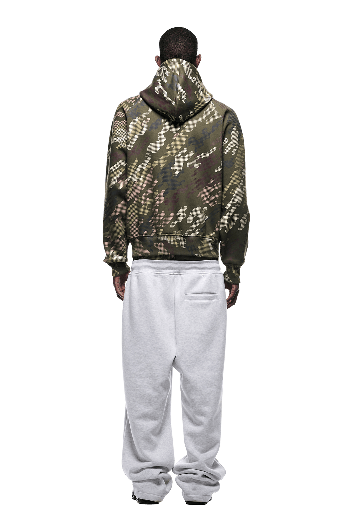 DOT CAMO ZIP HOODIE GREEN