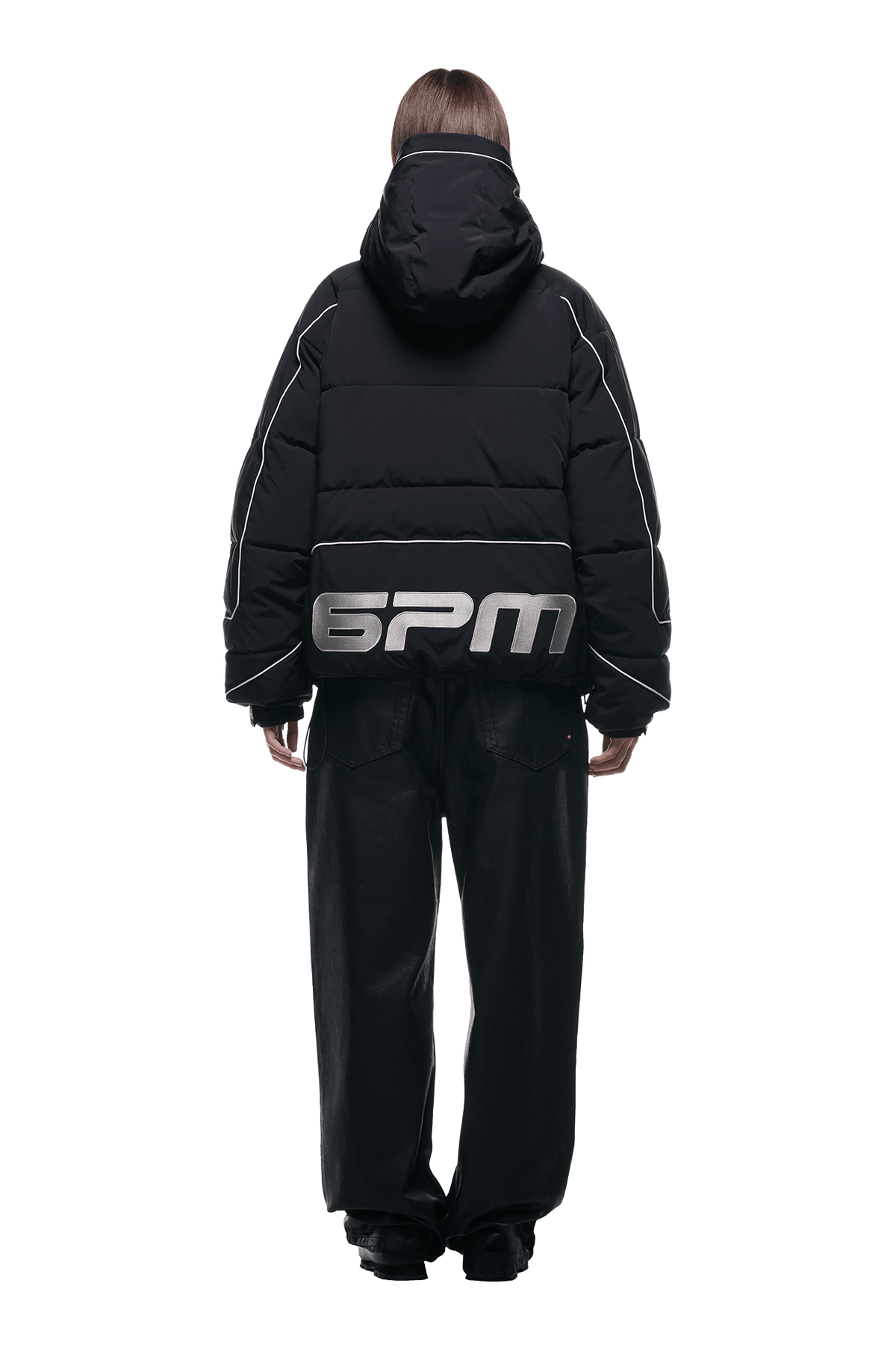 HALF ZIP PULLOVER PUFFER JACKET BLACK