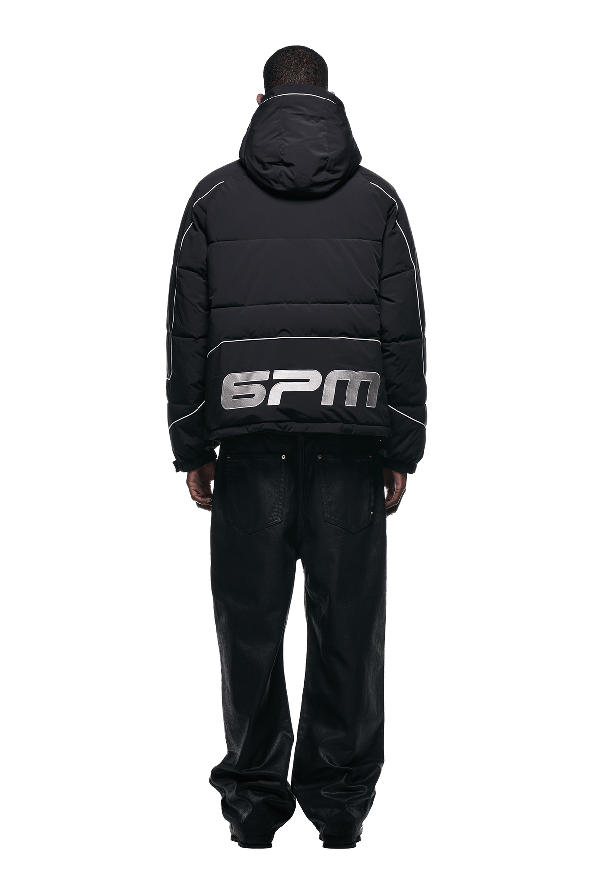 HALF ZIP PULLOVER PUFFER JACKET BLACK