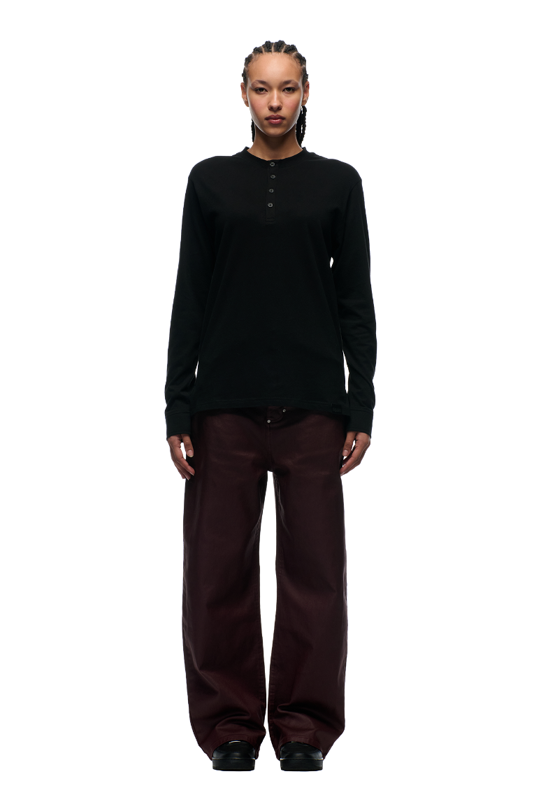 BUTTONED SLIM FIT LS BLACK