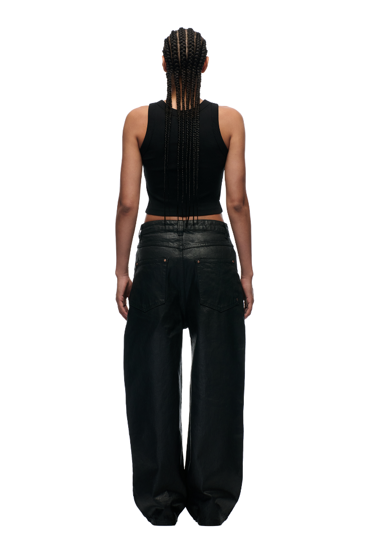 WAX COATED DENIM BLACK