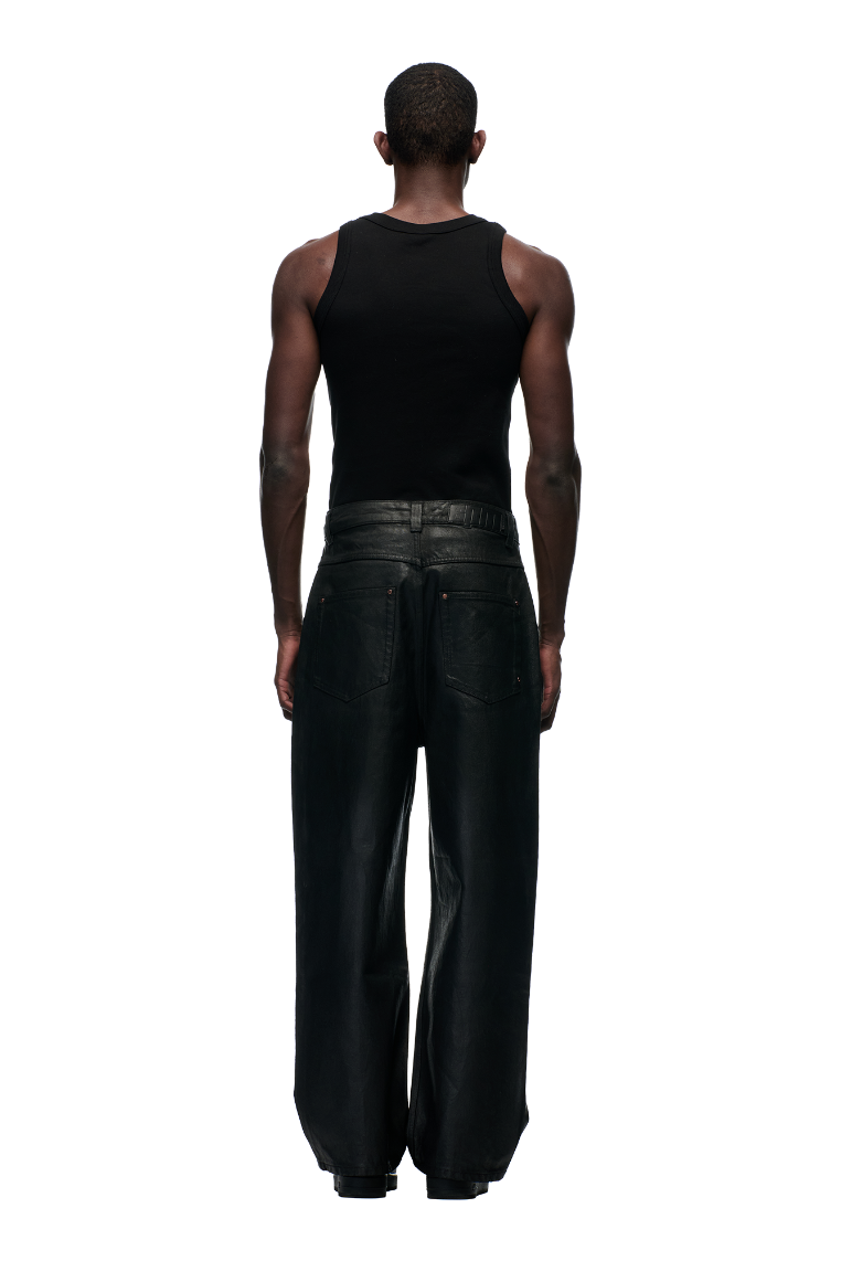 WAX COATED DENIM BLACK