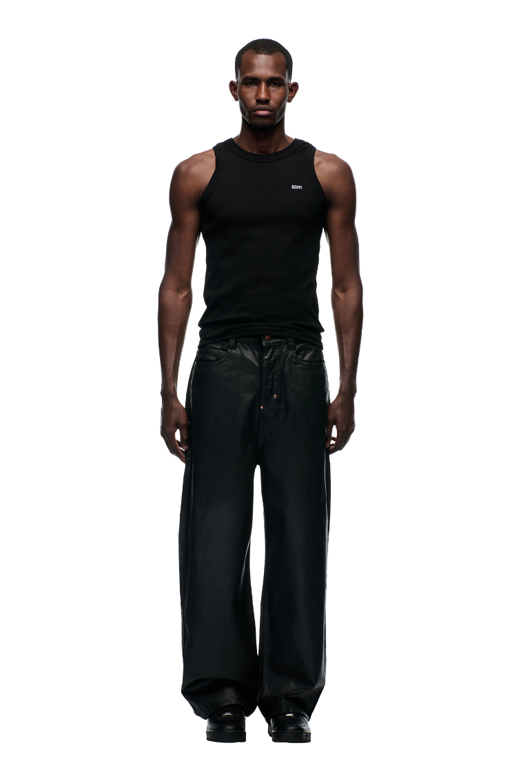 WAX COATED DENIM BLACK