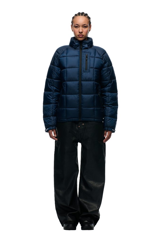 LIGHT PUFFER JACKET RECTANGLES MIDNIGHT BLUE