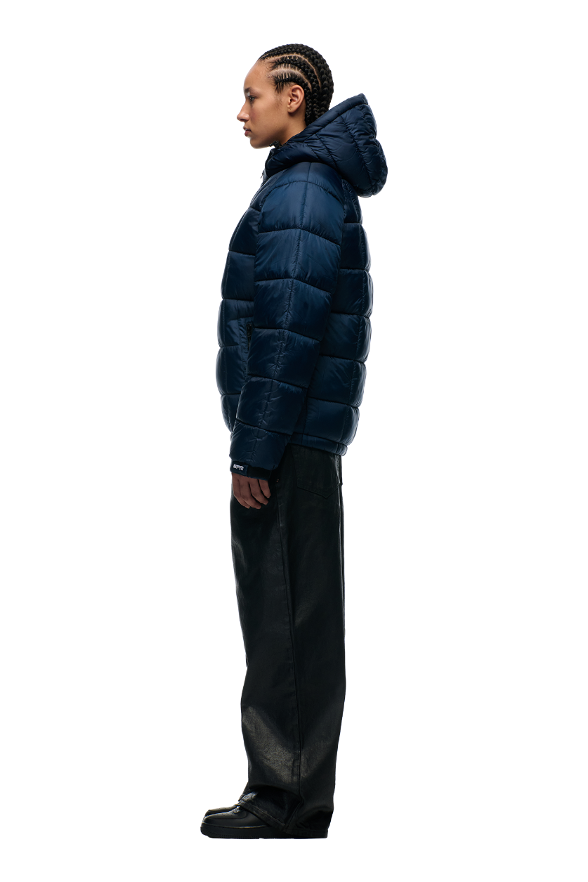 LIGHT PUFFER JACKET RECTANGLES MIDNIGHT BLUE