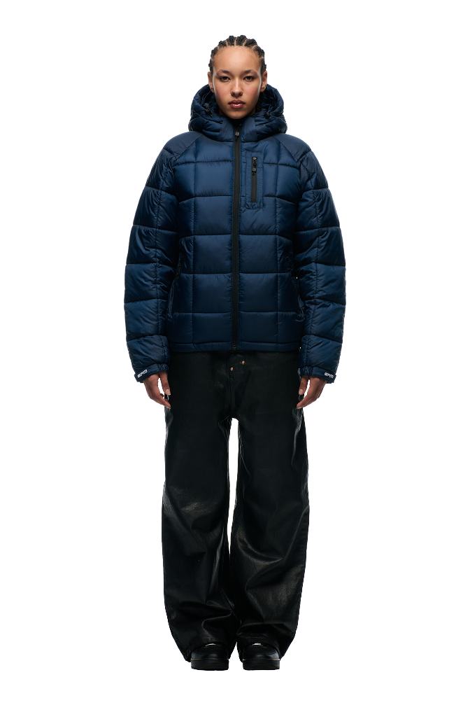 LIGHT PUFFER JACKET RECTANGLES MIDNIGHT BLUE