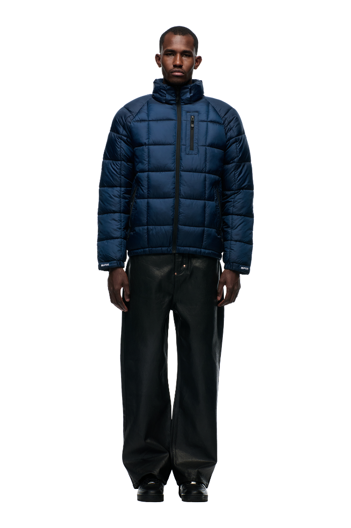 LIGHT PUFFER JACKET RECTANGLES MIDNIGHT BLUE