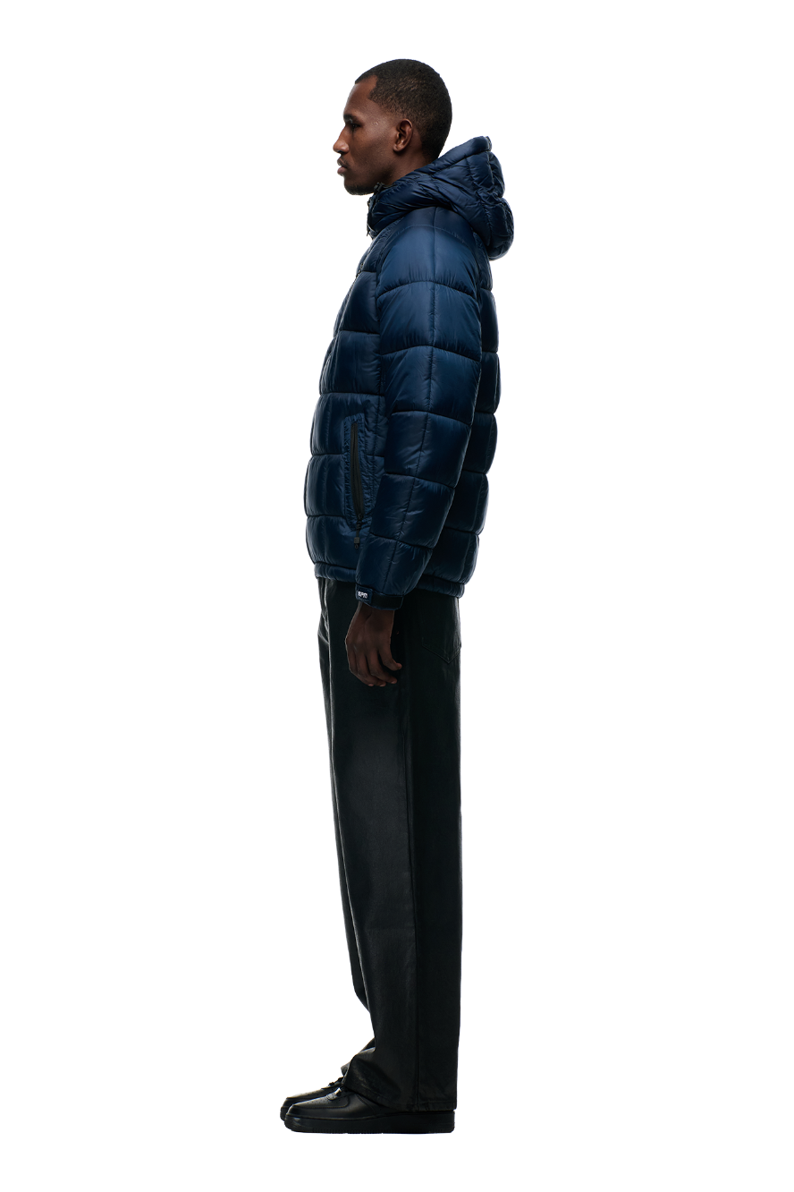 LIGHT PUFFER JACKET RECTANGLES MIDNIGHT BLUE