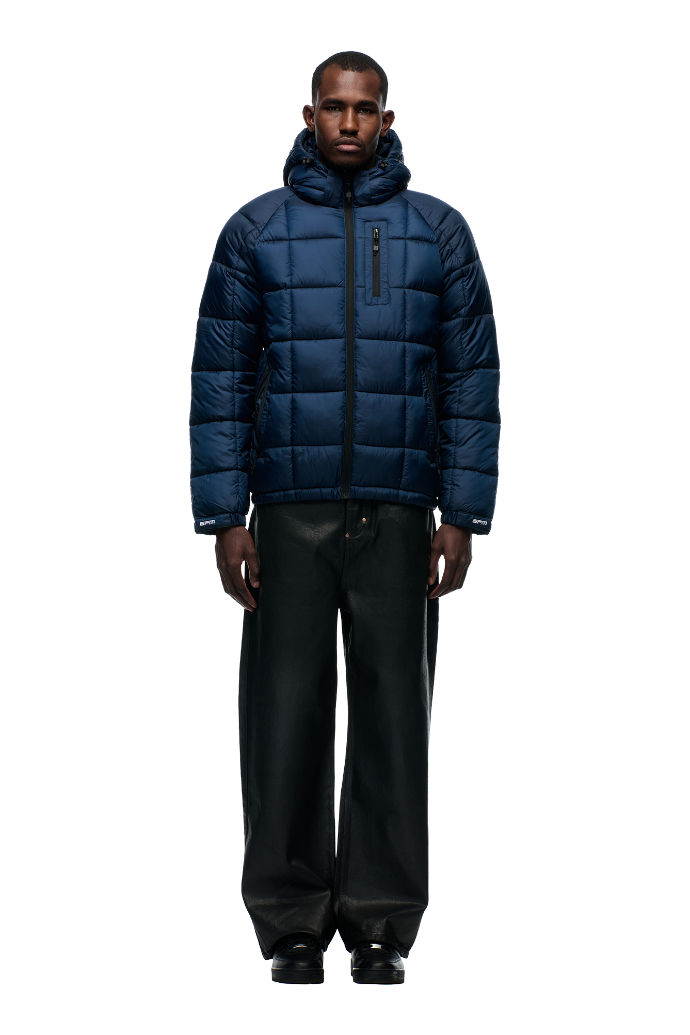 LIGHT PUFFER JACKET RECTANGLES MIDNIGHT BLUE