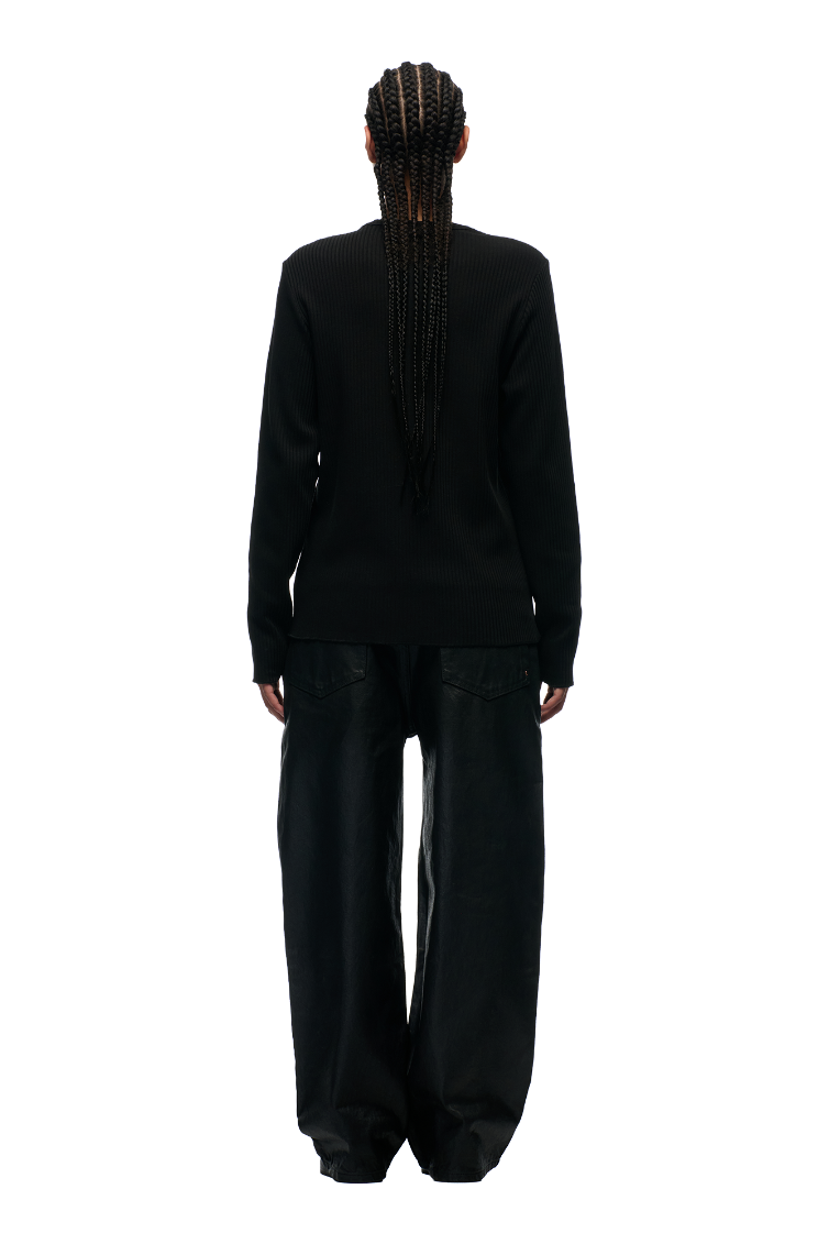 6PM+ RIBBED LS BLACK