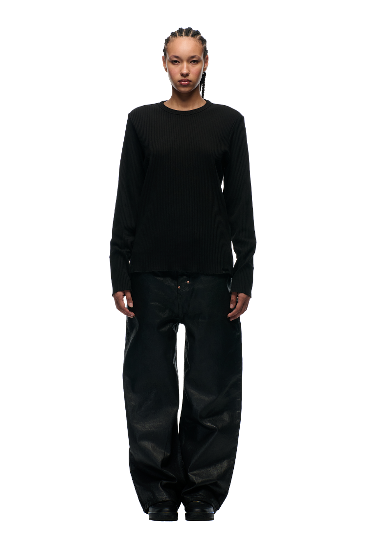 6PM+ RIBBED LS BLACK