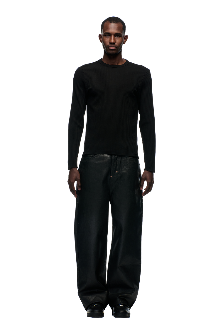 6PM+ RIBBED LS BLACK