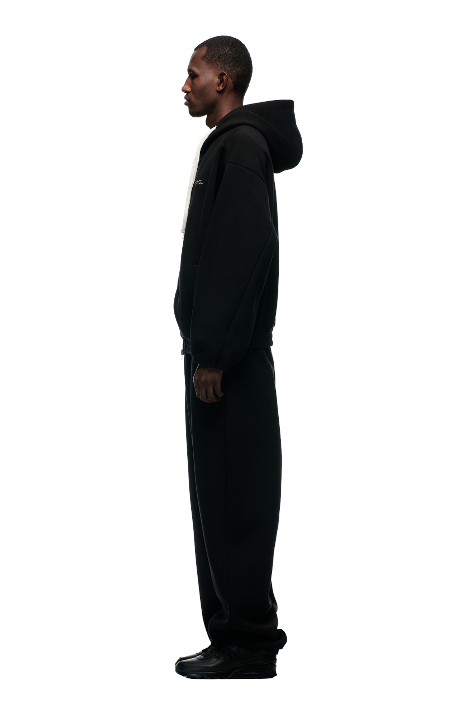 BOXY ZIP HOODIE BLACK