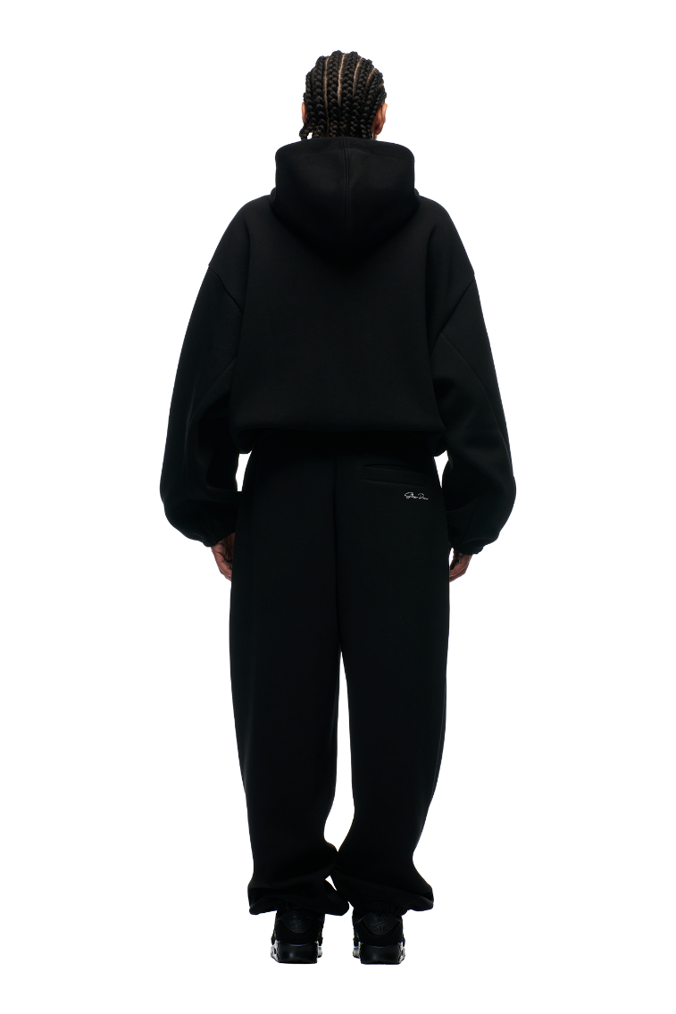 BOXY ZIP HOODIE BLACK