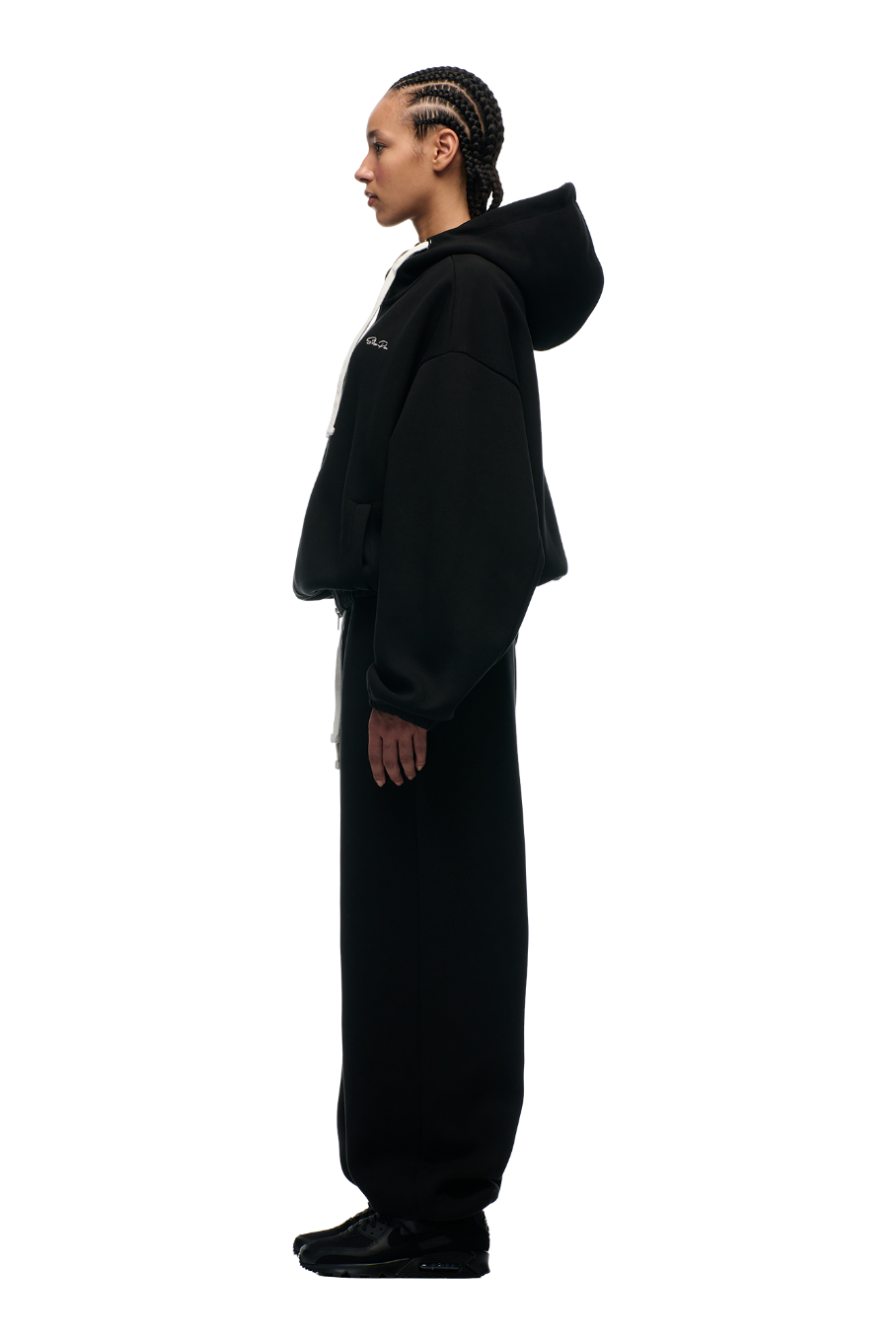 BOXY ZIP HOODIE BLACK