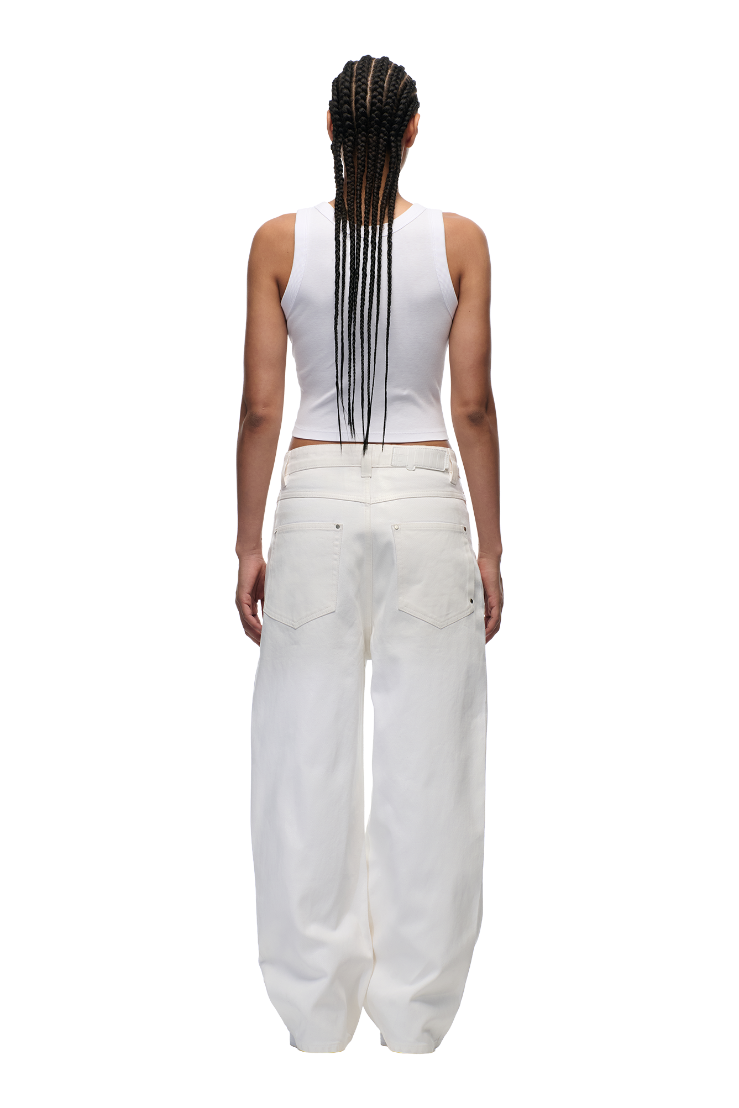 WAX COATED DENIM WHITE