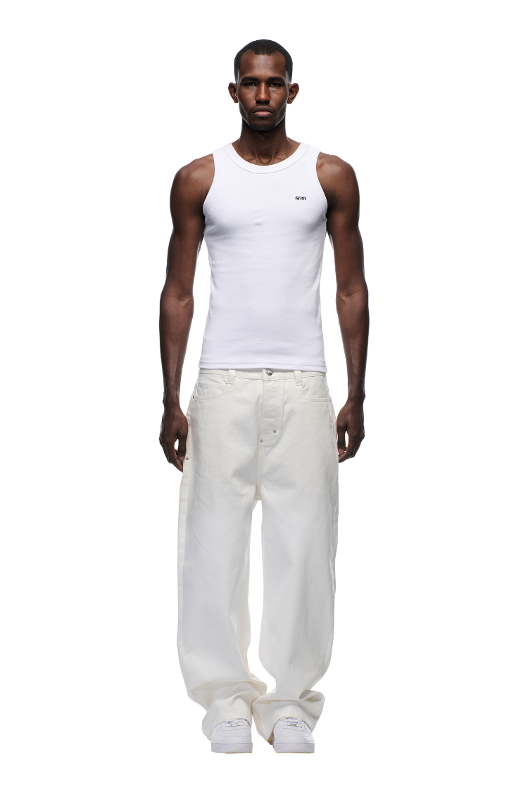 WAX COATED DENIM WHITE