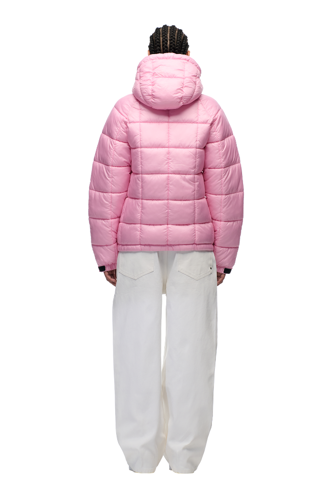 LIGHT PUFFER JACKET RECTANGLES PINK