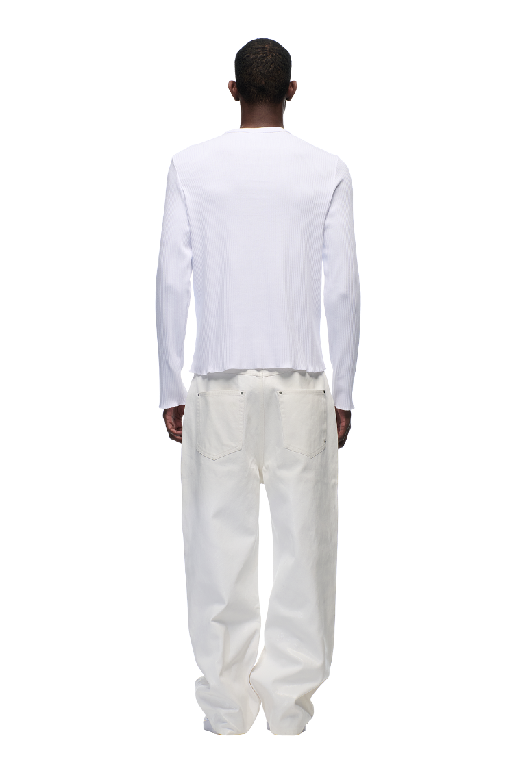 6PM+ RIBBED LS WHITE