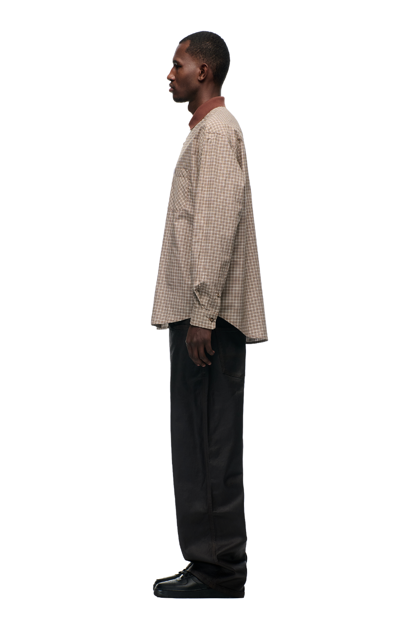 POLO COLLAR SHIRT COCOA BROWN