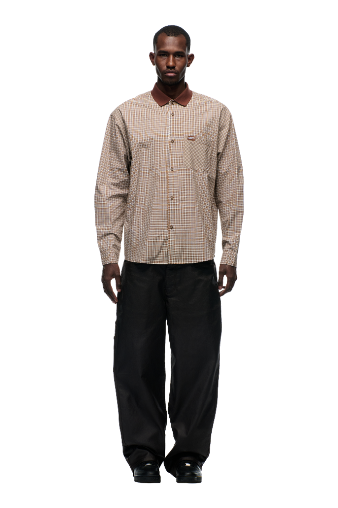 POLO COLLAR SHIRT COCOA BROWN
