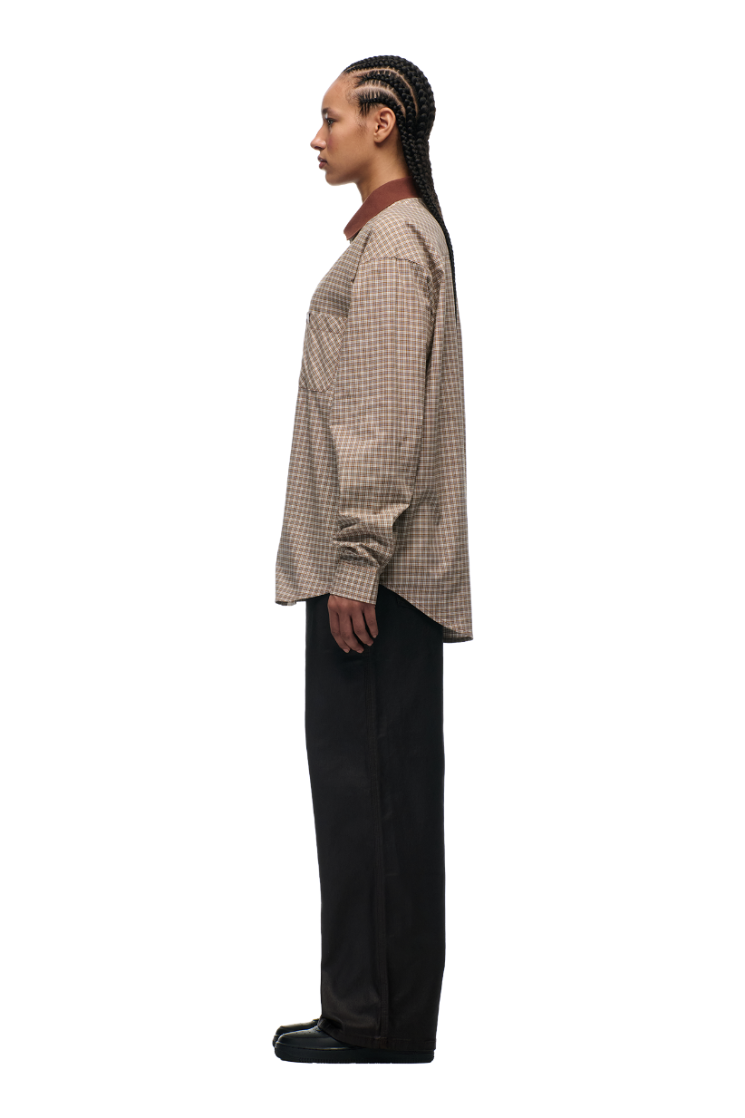 POLO COLLAR SHIRT COCOA BROWN
