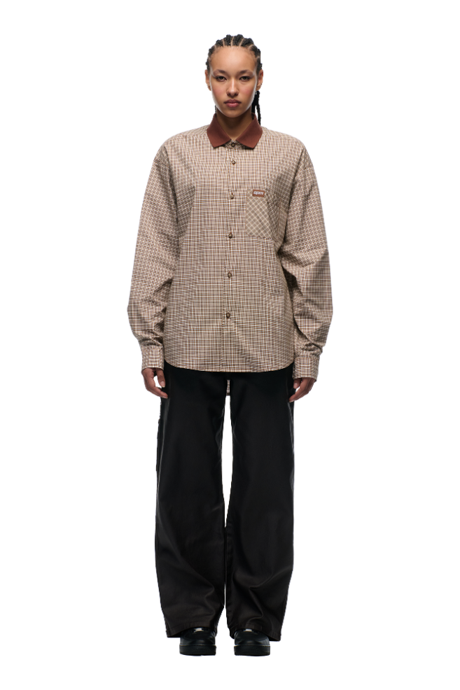POLO COLLAR SHIRT COCOA BROWN