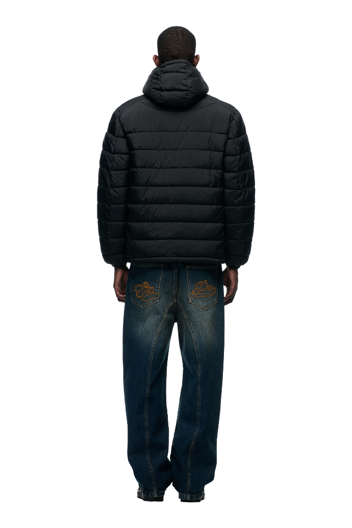 LIGHT WEIGHT PUFFER JACKET BLACK