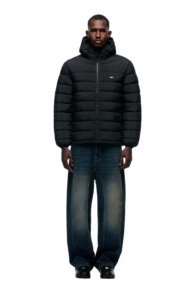 LIGHT WEIGHT PUFFER JACKET BLACK