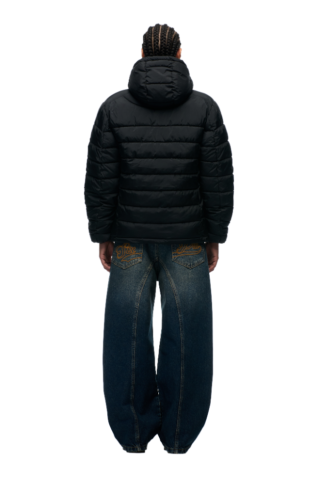 LIGHT WEIGHT PUFFER JACKET BLACK