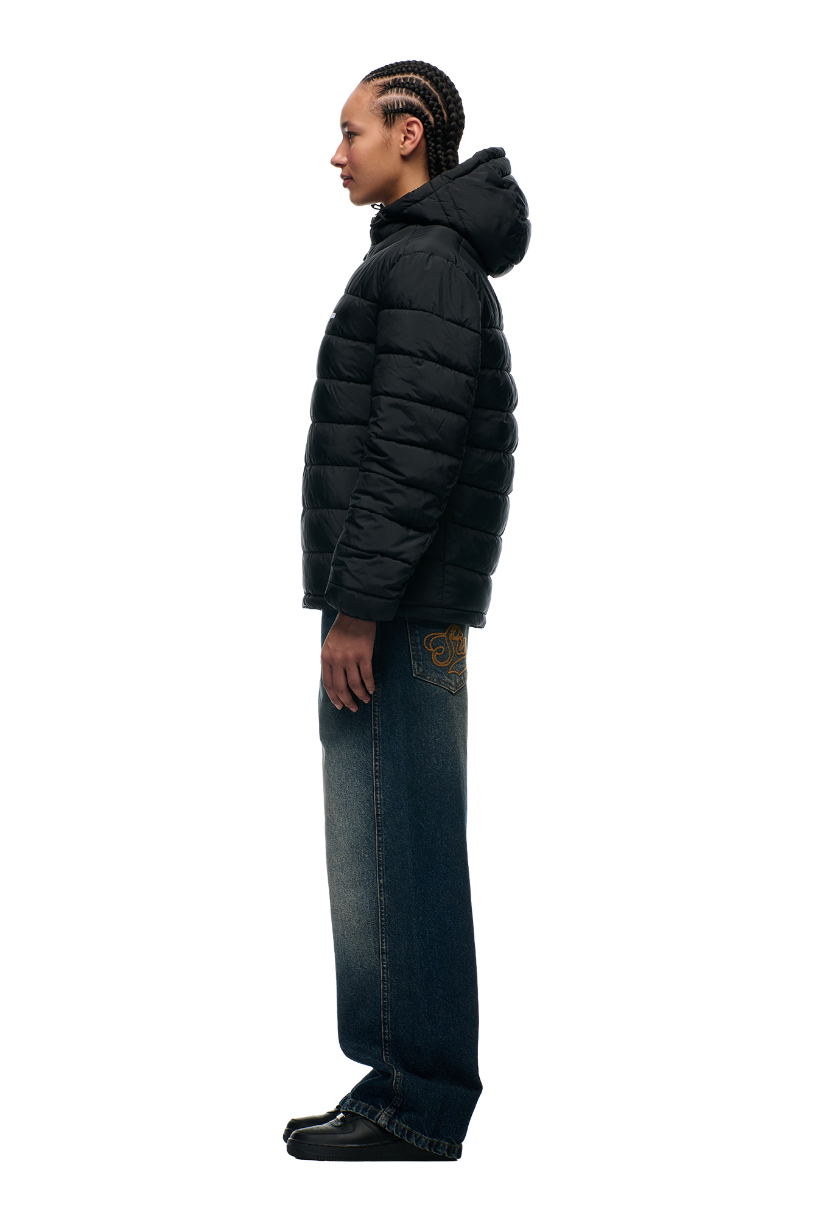 LIGHT WEIGHT PUFFER JACKET BLACK