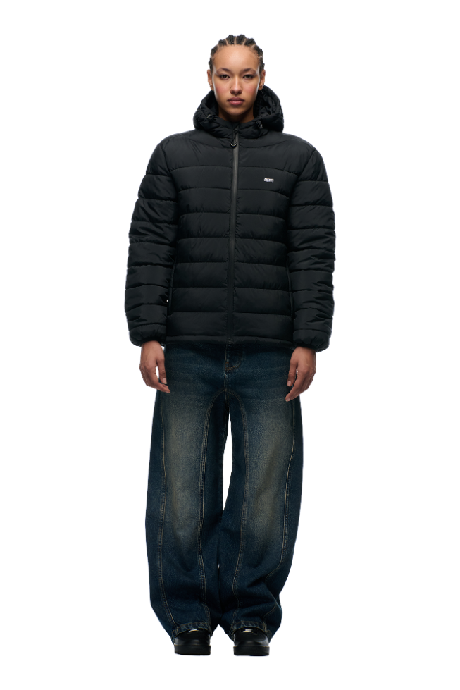 LIGHT WEIGHT PUFFER JACKET BLACK
