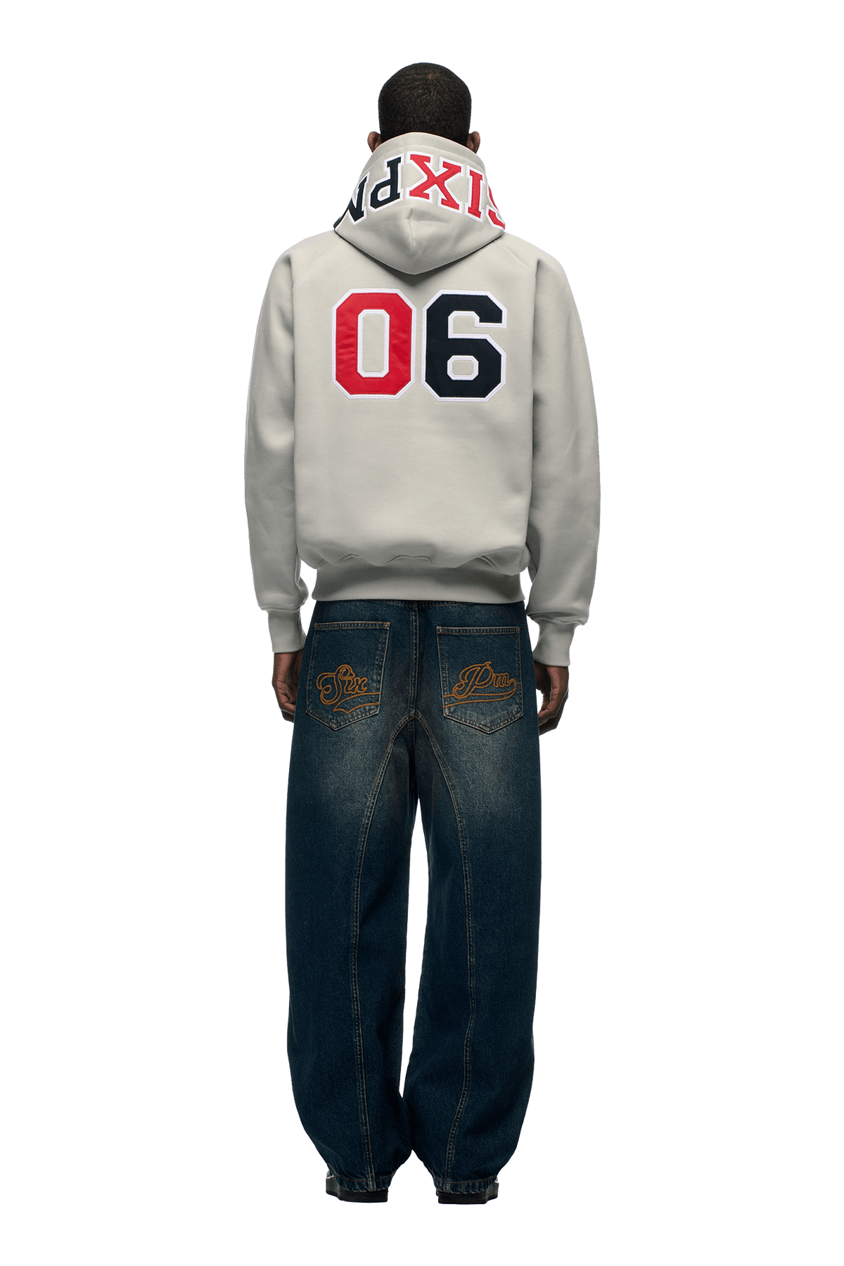 COLLEGE LETTER HOODIE SMOKE GREY