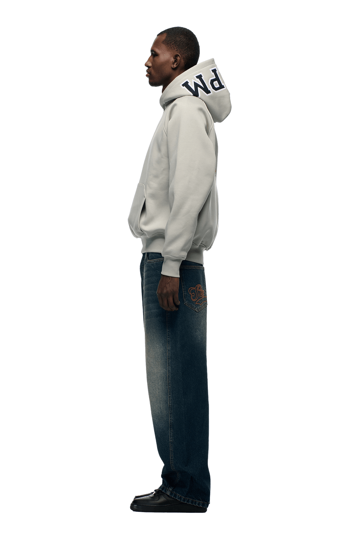 COLLEGE LETTER HOODIE SMOKE GREY