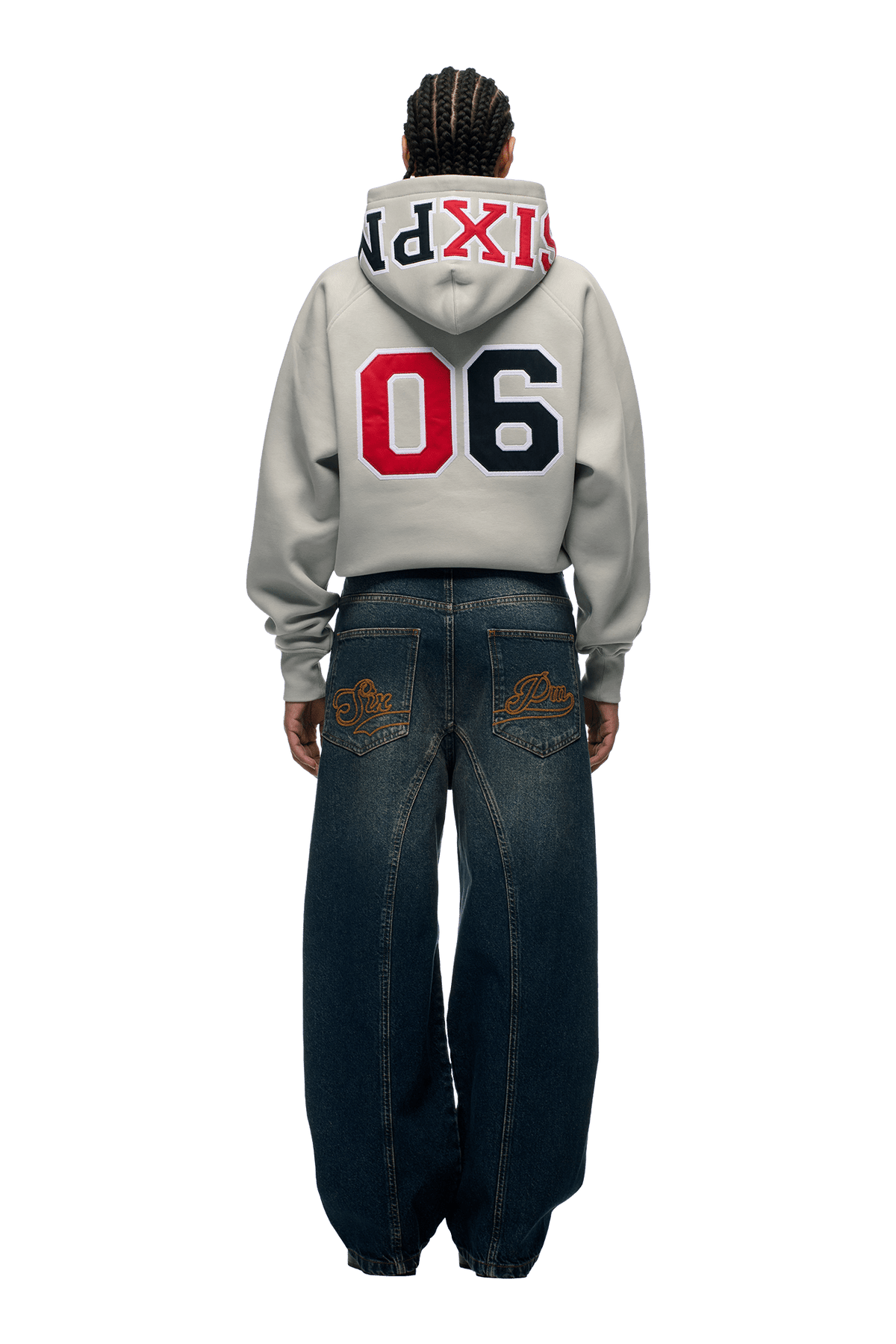 COLLEGE LETTER HOODIE SMOKE GREY