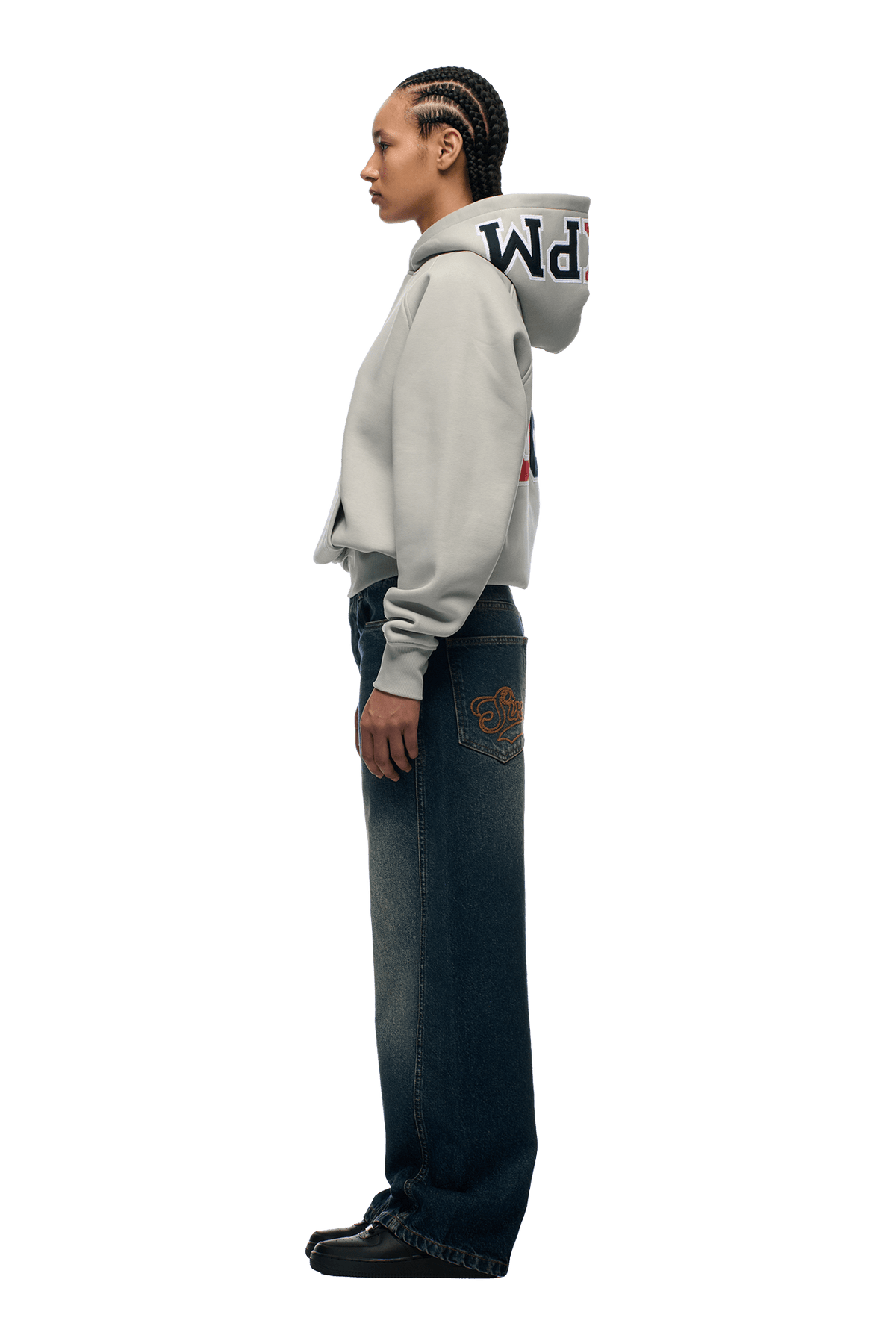 COLLEGE LETTER HOODIE SMOKE GREY