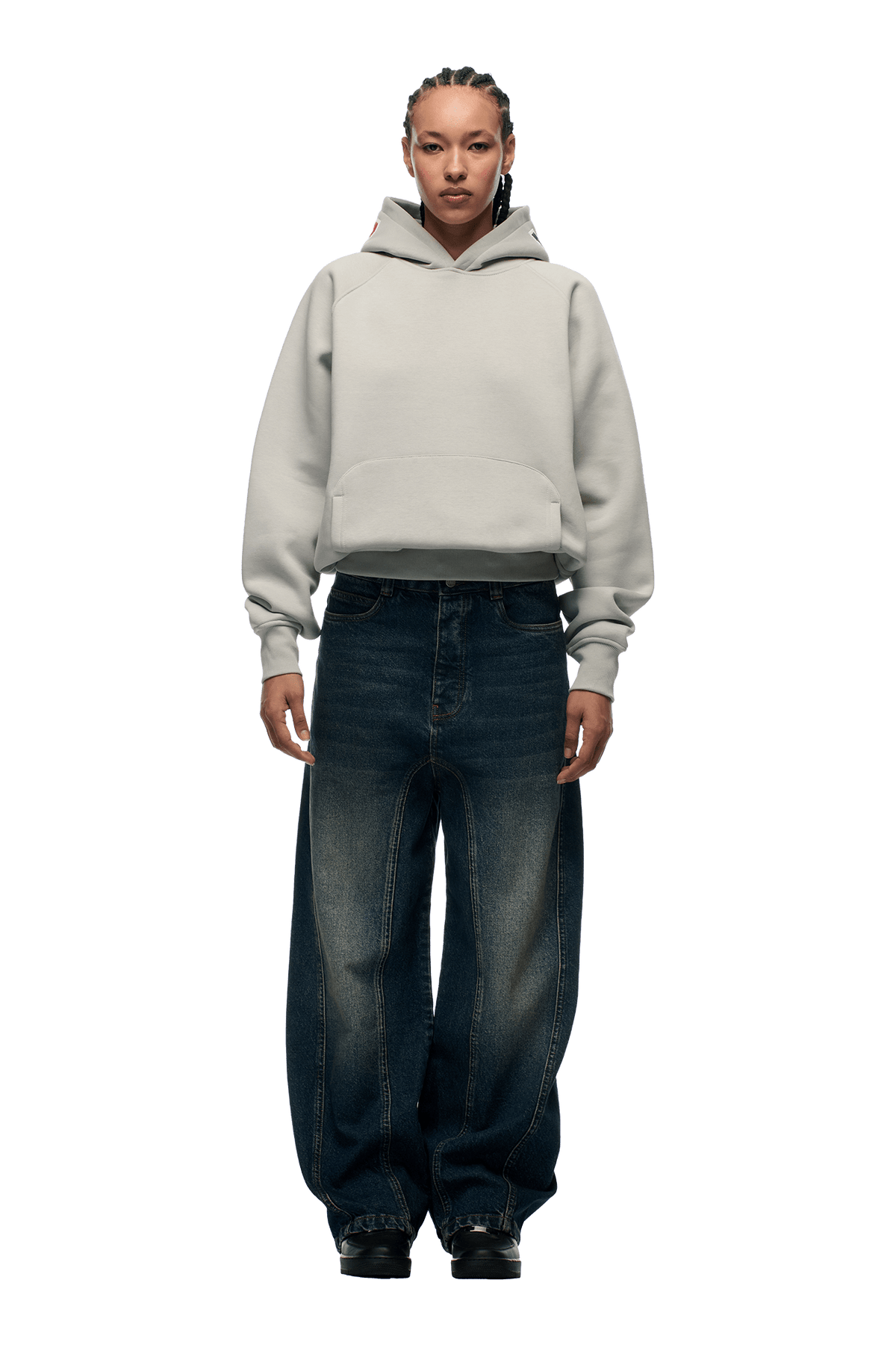 COLLEGE LETTER HOODIE SMOKE GREY