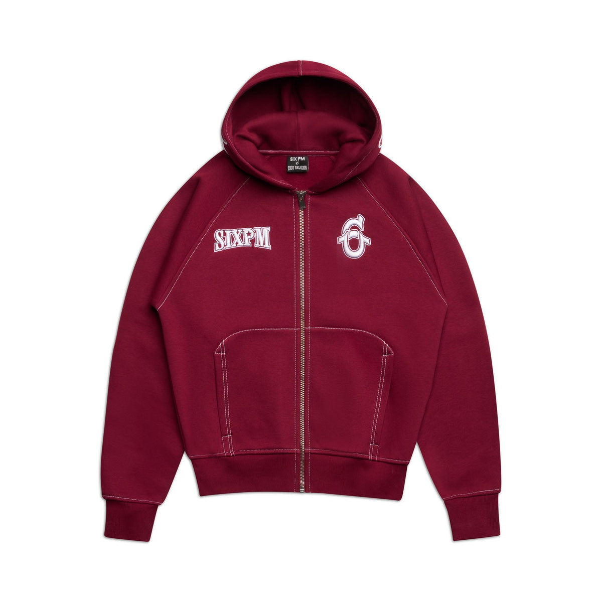 ICONS ZIP HOODIE BURNED RED