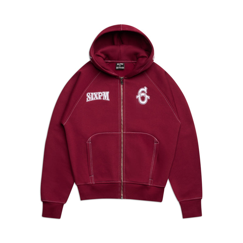 ICONS ZIP HOODIE BURNED RED