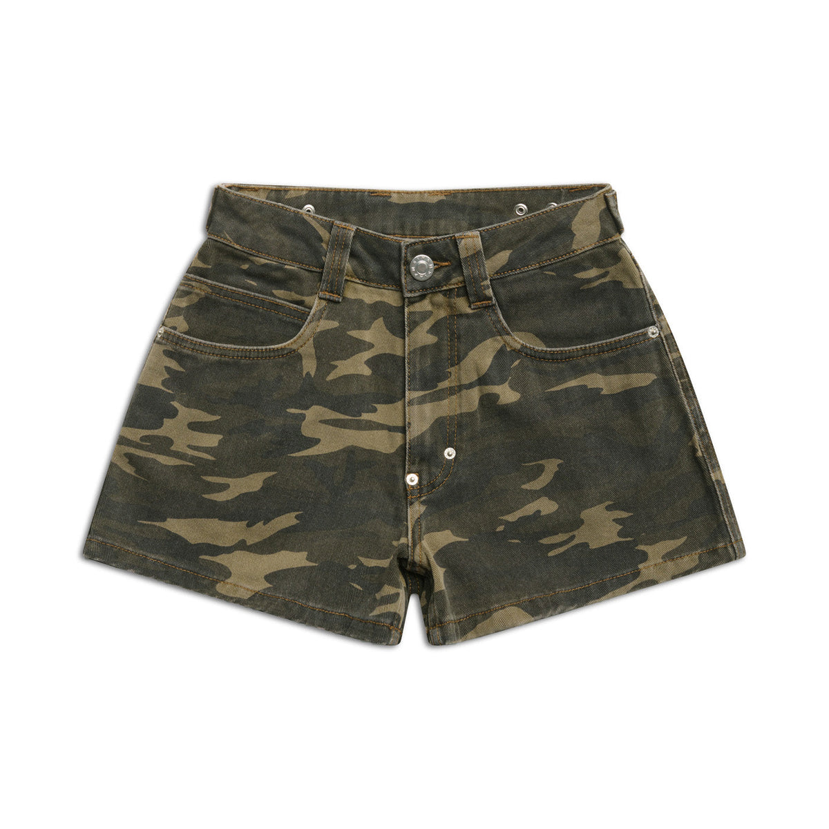 WMNS DENIM SHORTS BLACK/CAMO