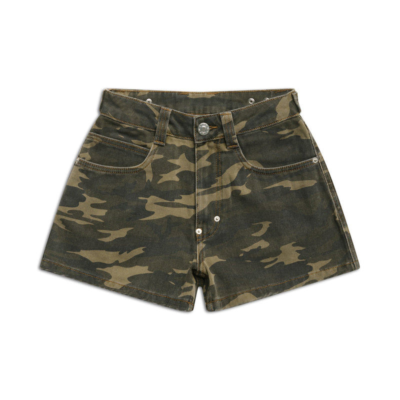 WMNS DENIM SHORTS BLACK/CAMO