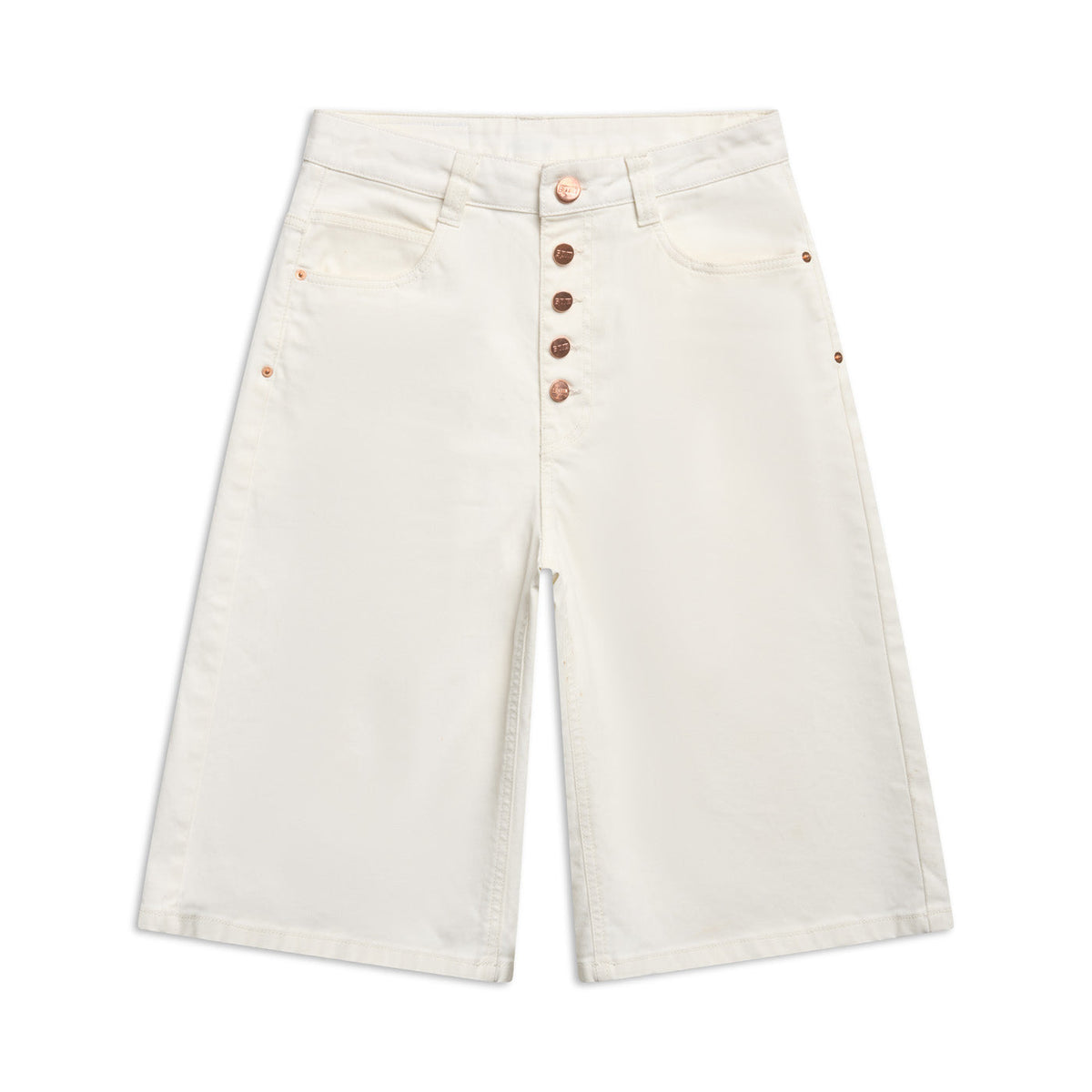 COATED DENIM SHORTS WHITE