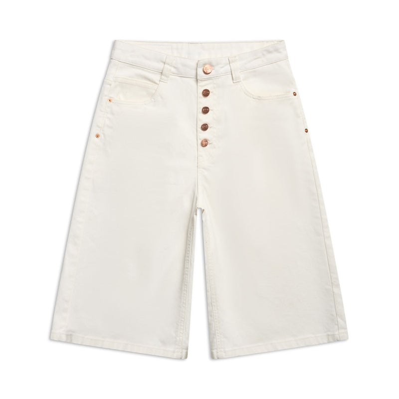 COATED DENIM SHORTS WHITE