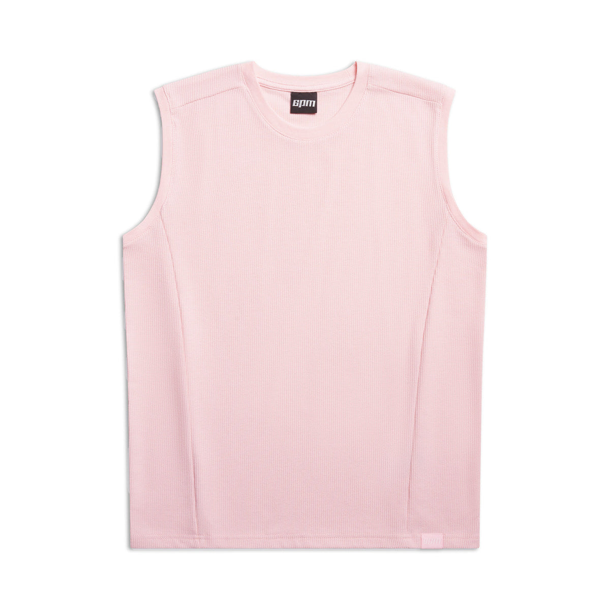 SLEEVELESS WAFFLE TEE STRAWBERRY MILK
