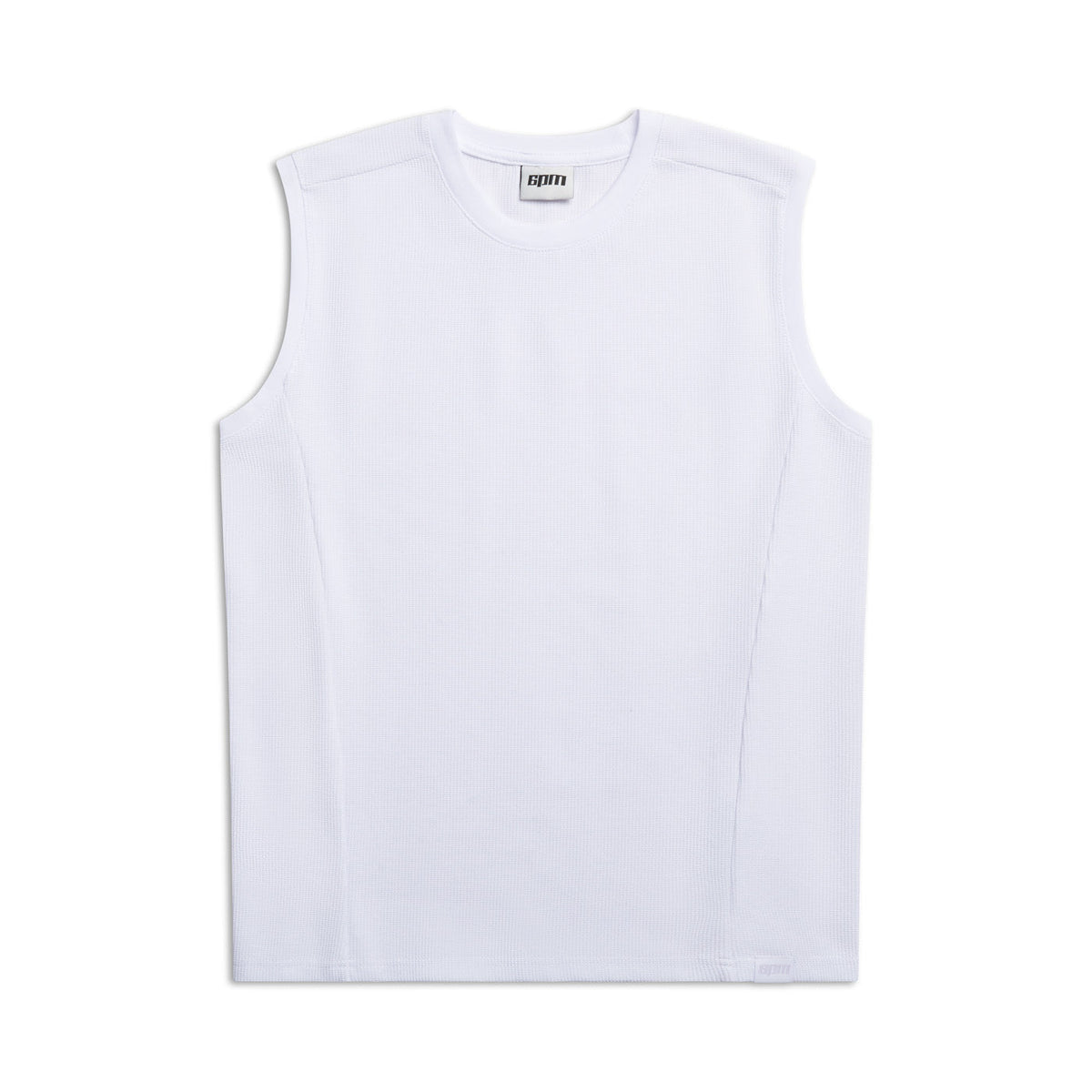 SLEEVELESS WAFFLE TEE WHITE