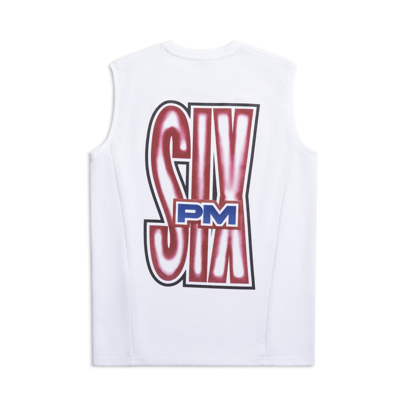 AIRBRUSHED SIX MUSCLE TEE WHITE