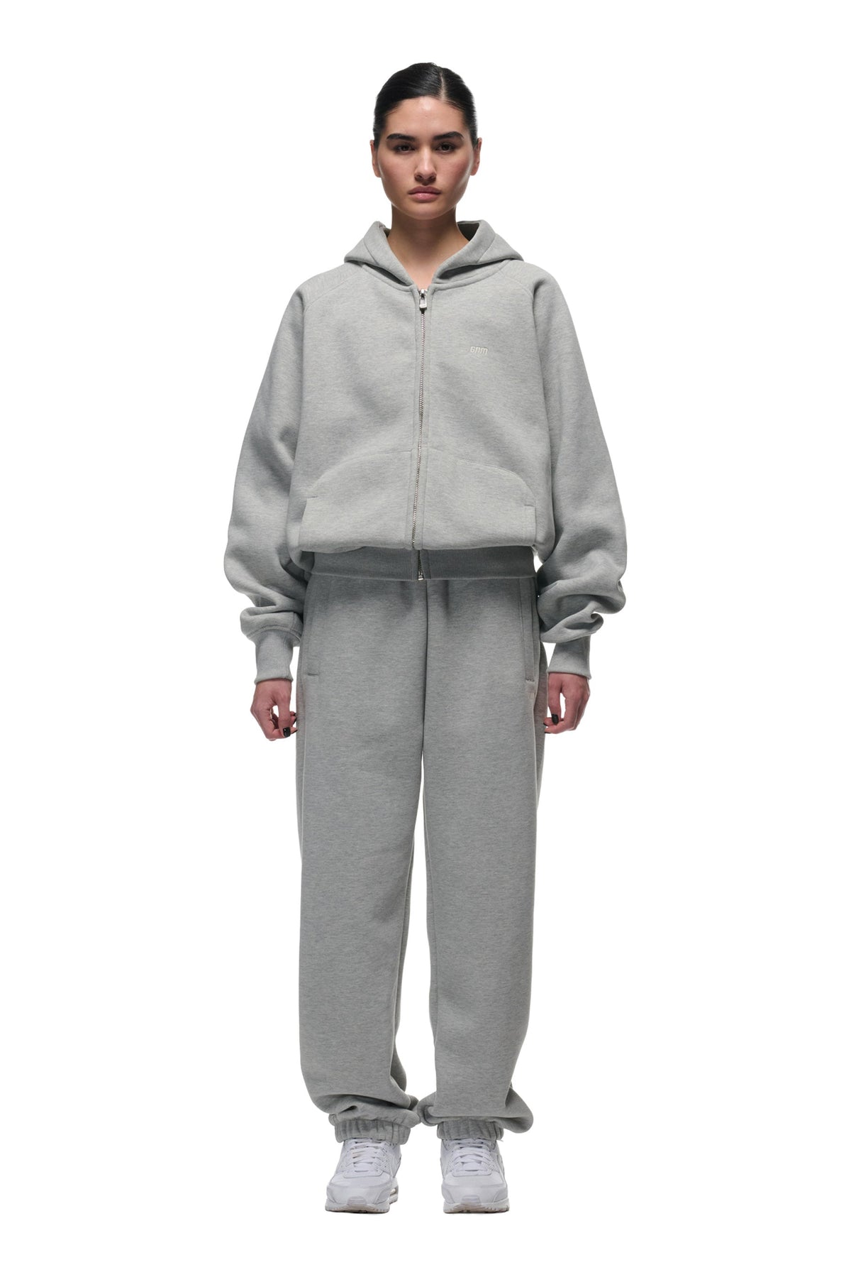 ZIP HOODIE GREY MELANGE
