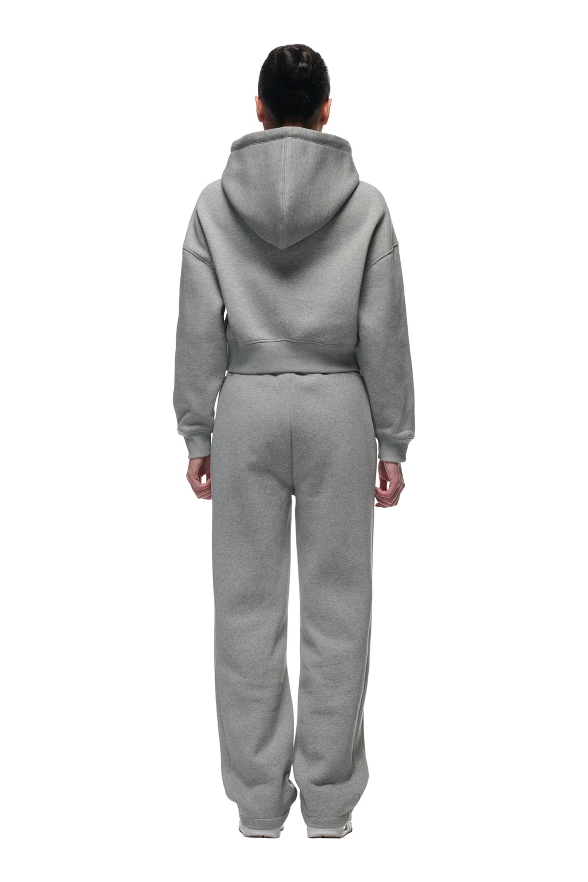 WMNS CROPPED HOODIE GREY MELANGE
