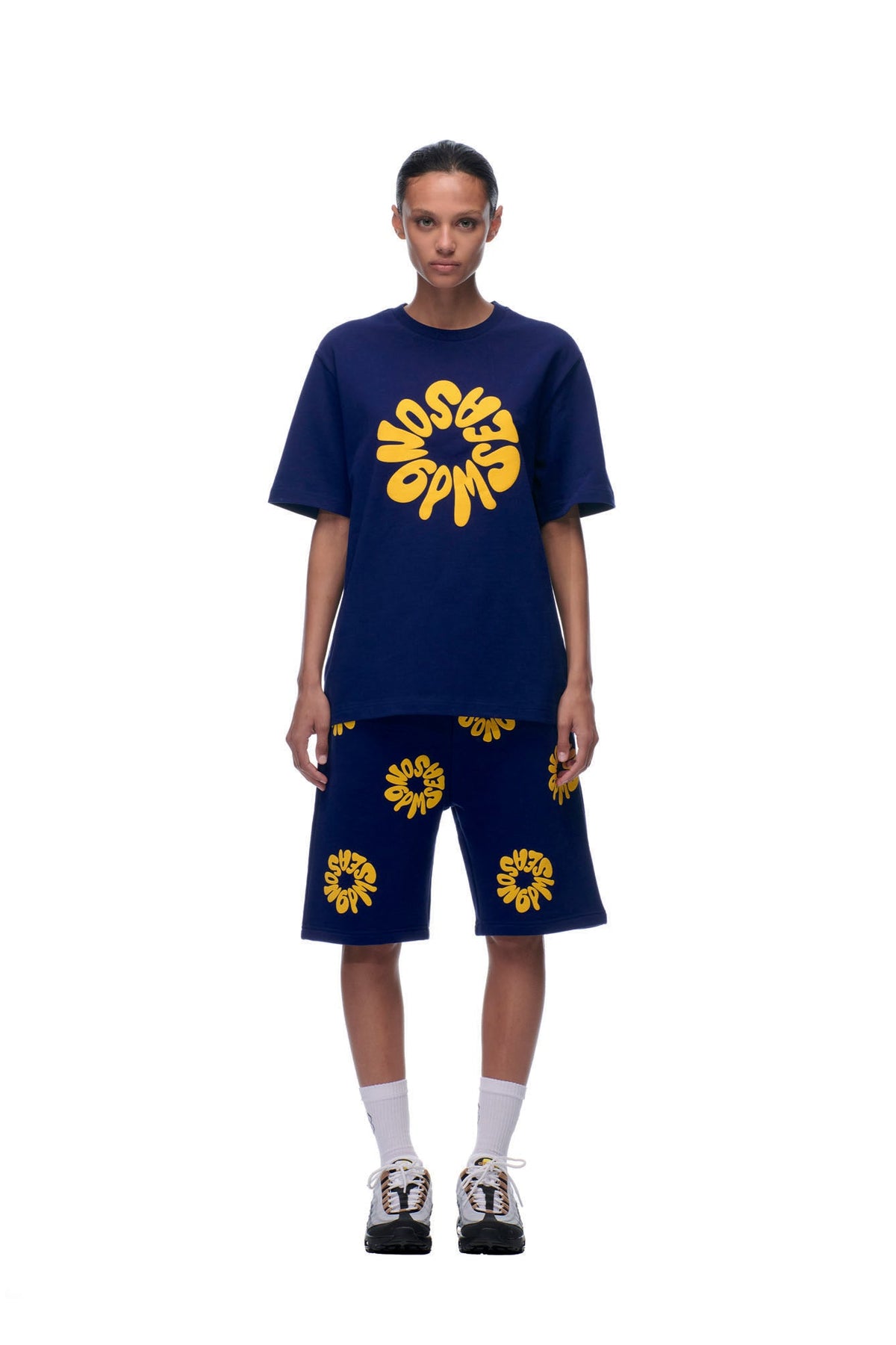 T-SHIRT FLOWER NAVY