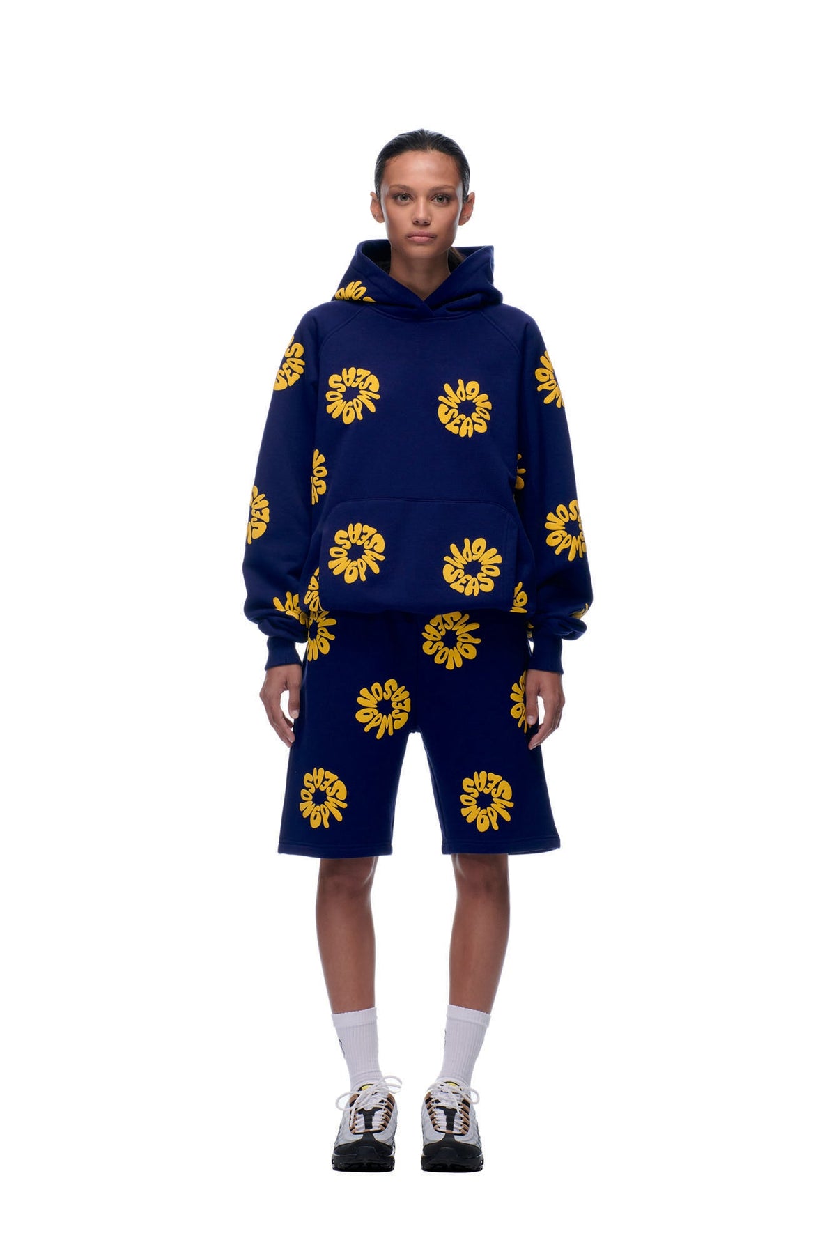 FLOWER HOODIE NAVY